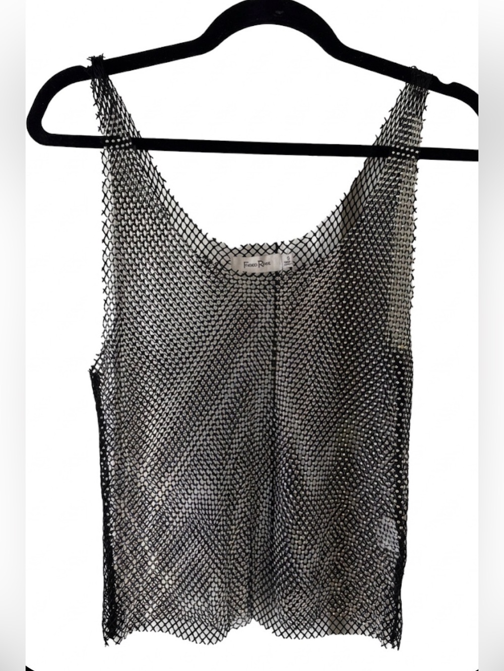 Faded Rose Mesh Rhinestone Festival Tank